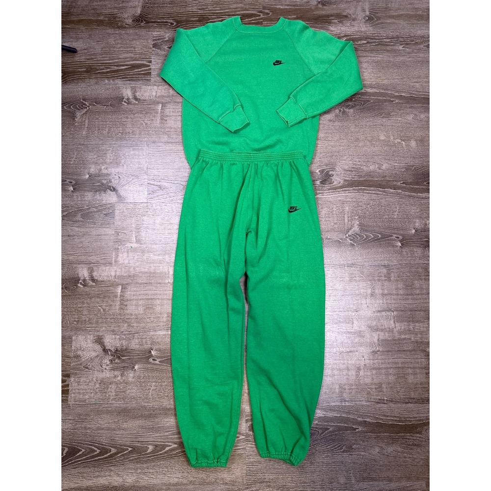 VTG Nike Sweatsuit Set Mens Green Sweatshirt M Sweatpants L Kelly Green Read!